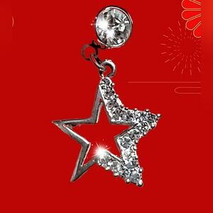 Crystal Star  Heart Dangling Navel Piercing